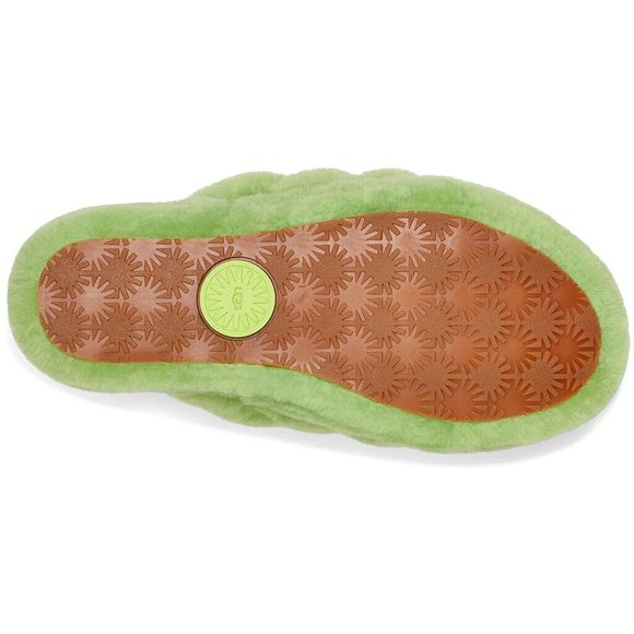 NEW SZ 5 UGG Women's Fluff Yeah Slide Shearling Fur 1095119 in Apple Sandal logo - Picture 3 of 10